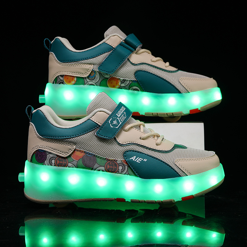 Running Shoes - 4 Tekerlekli Geri Çekilebilir LED Işıklı